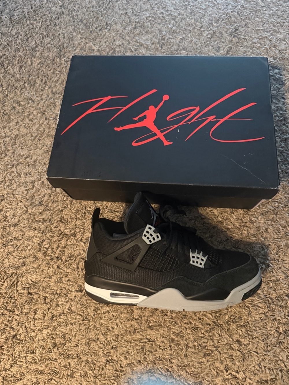 Jordan Men’s Black and Gray Retro Sneakers
